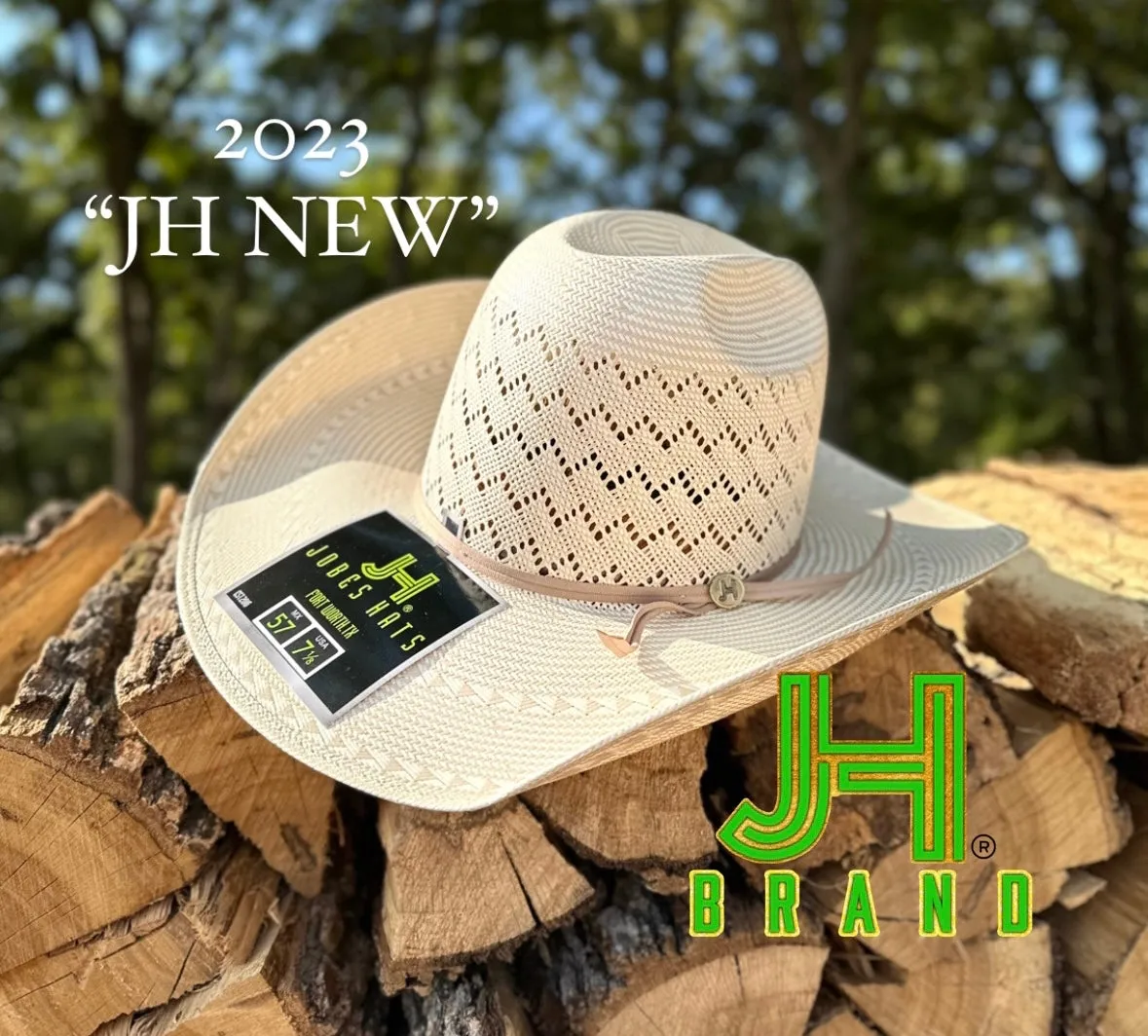 2023 Jobes Hats Straw Hat “NEW” 4”1/4 Brim (Comes open and flat)