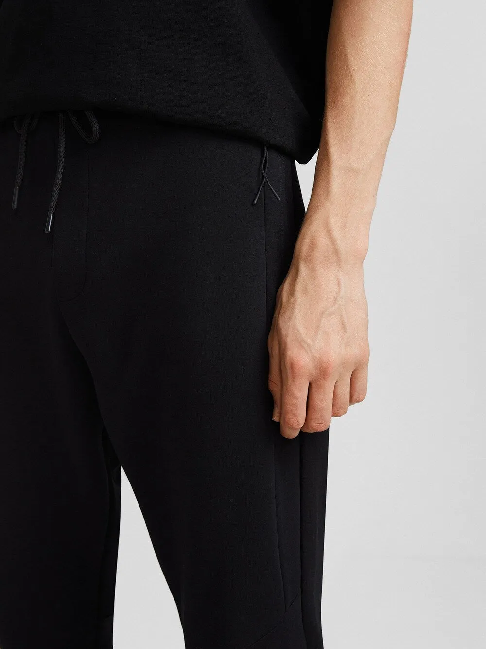 Bershka tapered trousers, black