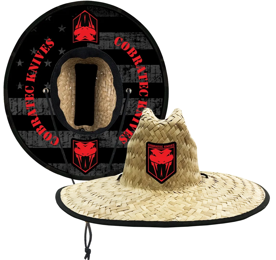 Blackout American Flag Straw Hat