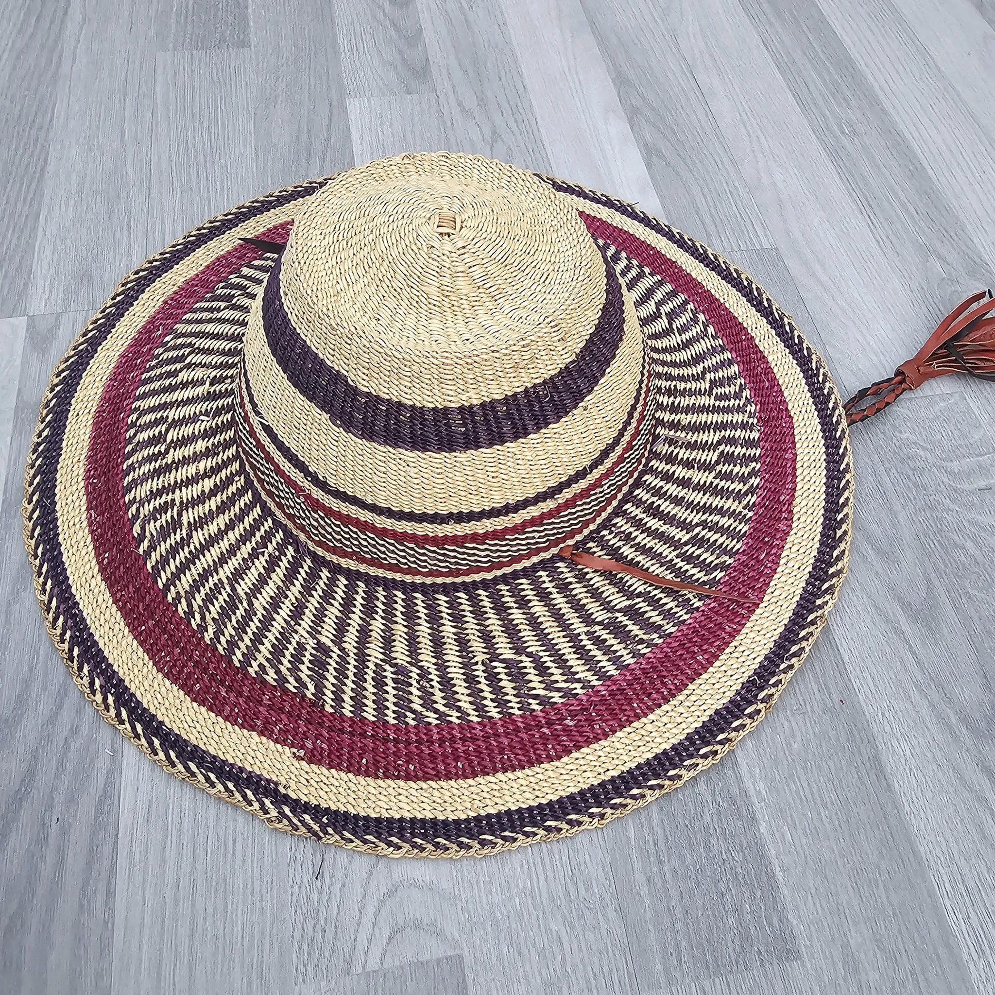 Bolga Hat - African Straw Hat - Straw Sun Hat - BH2