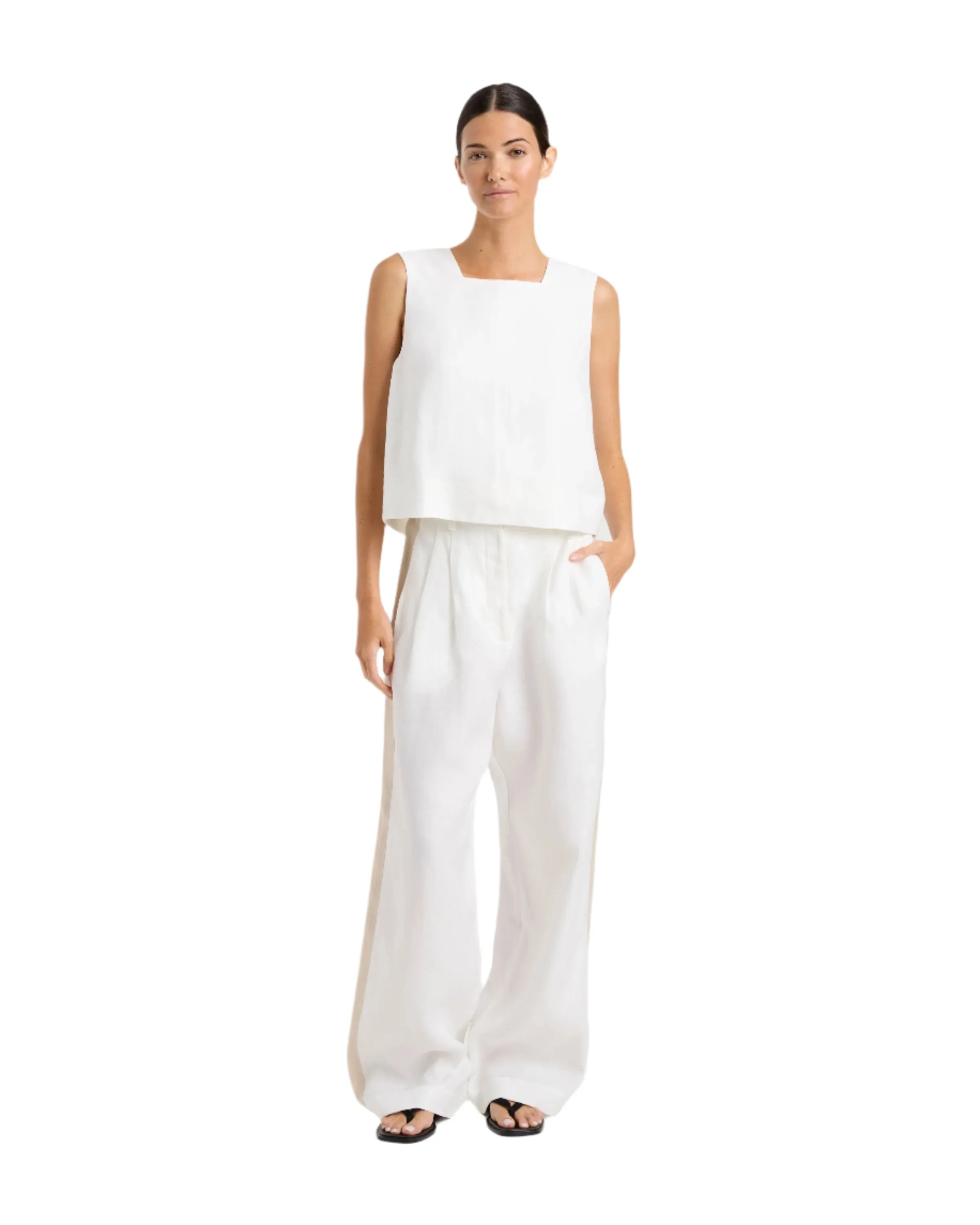 Bondi Born Delphi Two Tone Pant - White & Sand