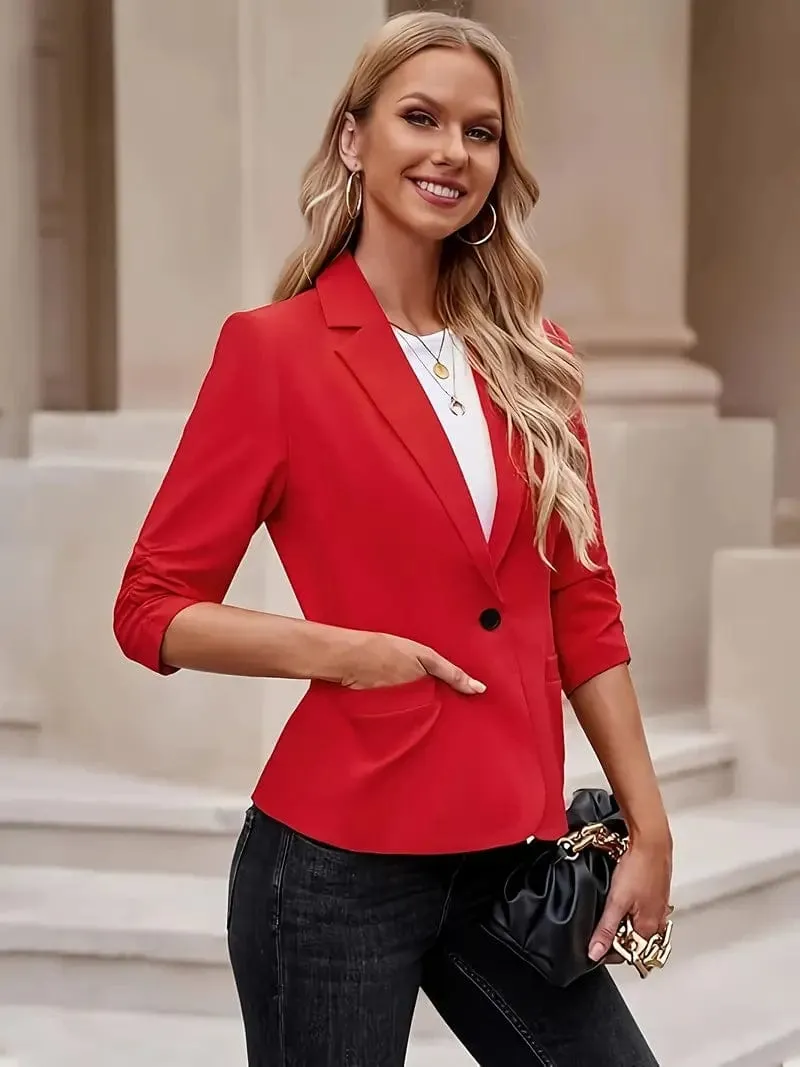 Button-Down Red Blazer