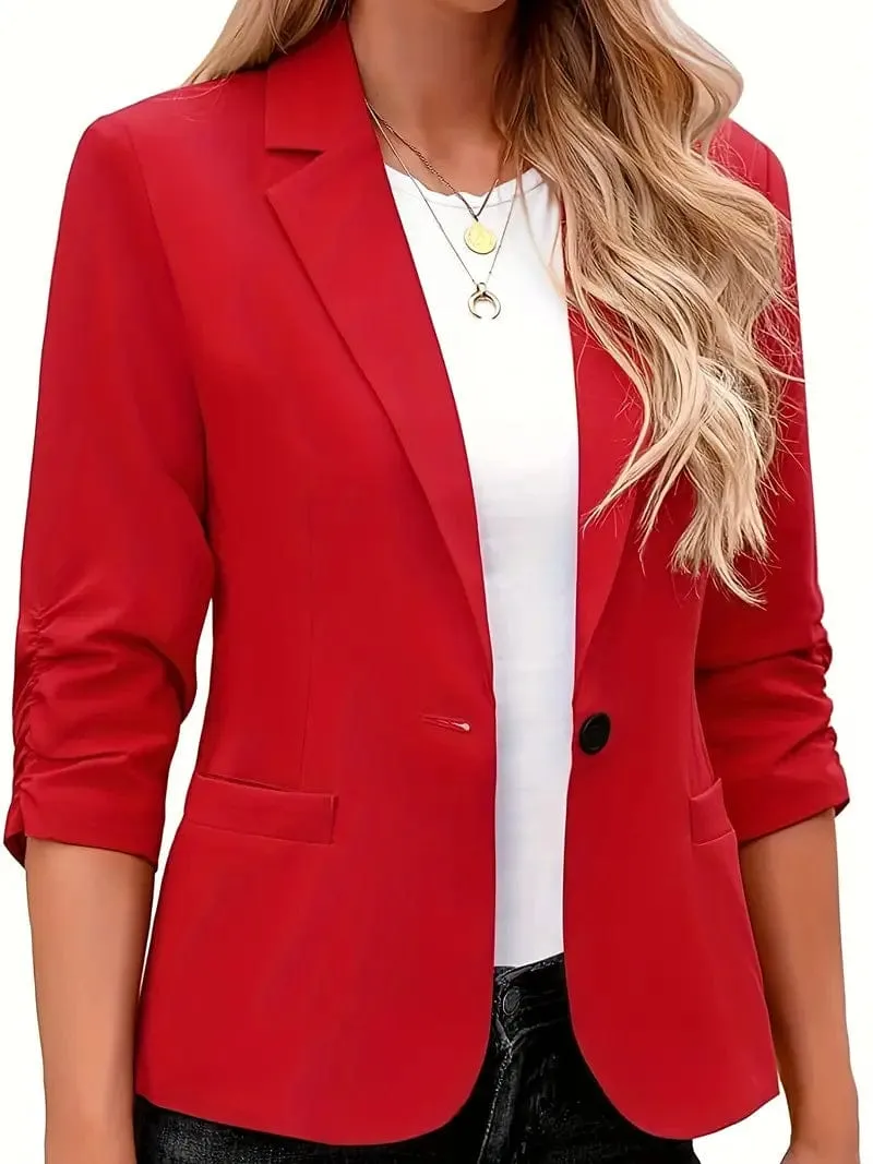 Button-Down Red Blazer