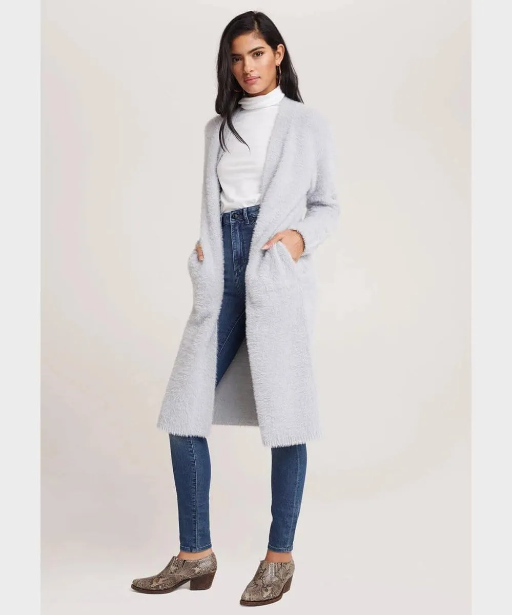 Cardi Coat with Pockets Silver