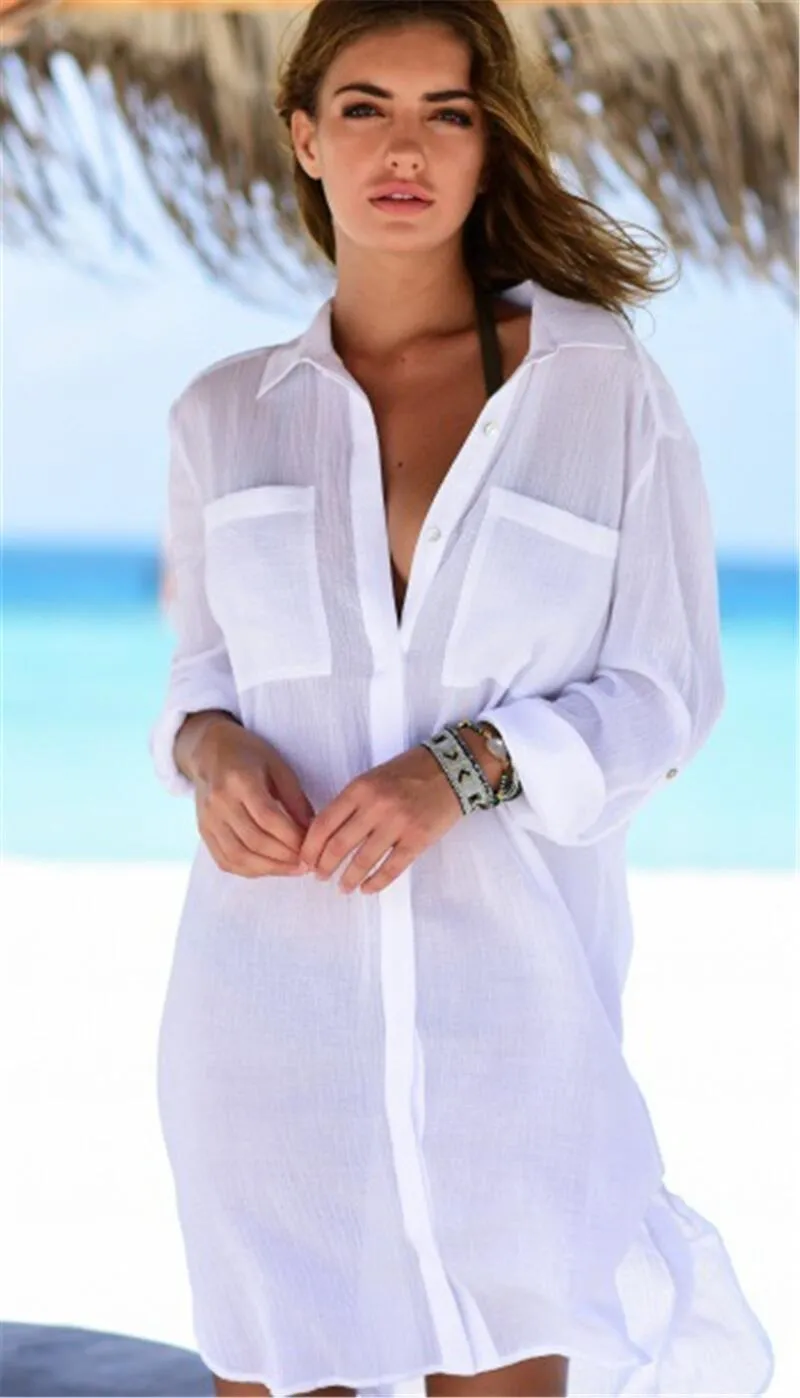 Chiffon Beach Swimwear Bikini Cover-up Bathing Suit Cover-up Tunics