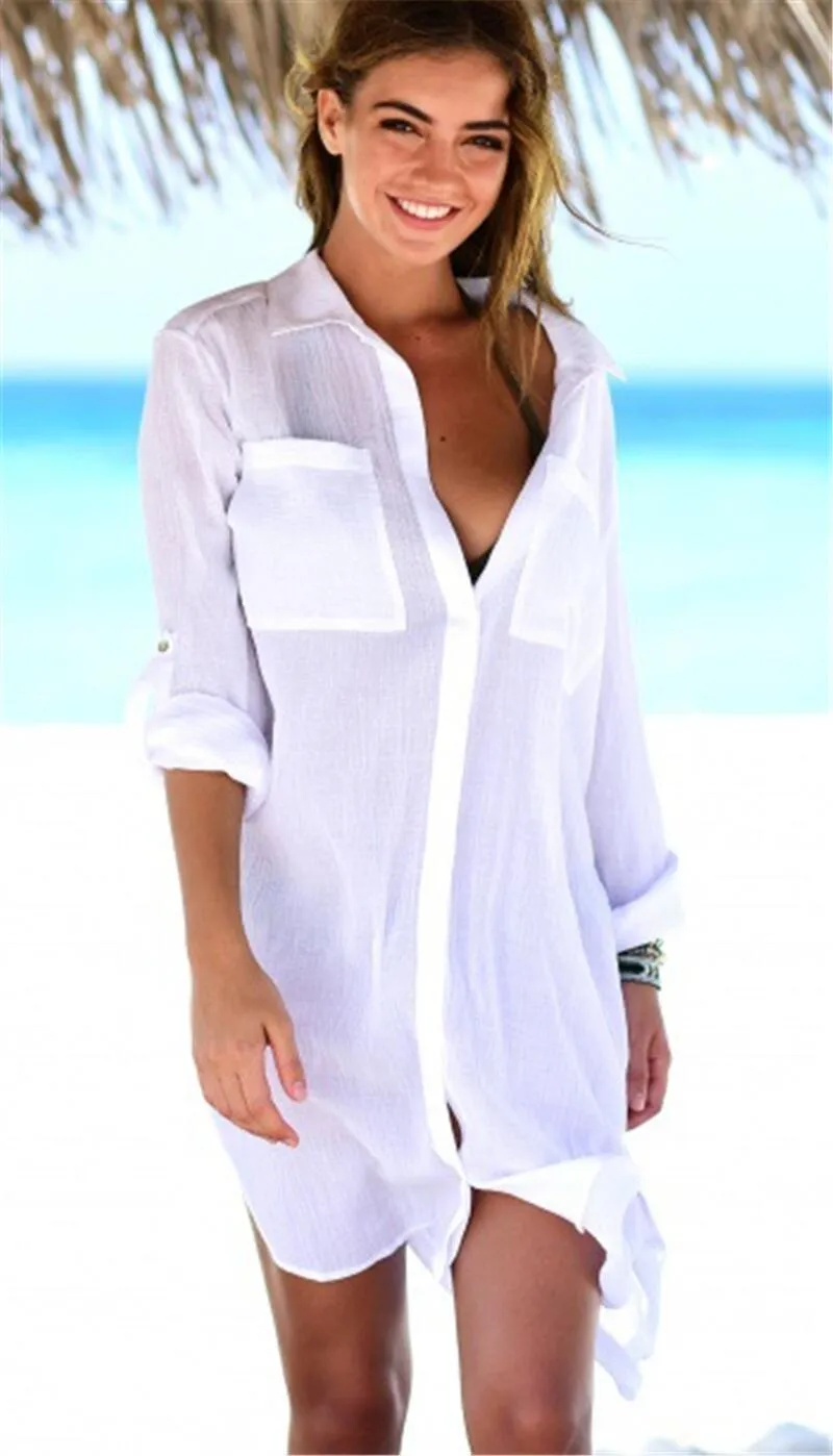 Chiffon Beach Swimwear Bikini Cover-up Bathing Suit Cover-up Tunics