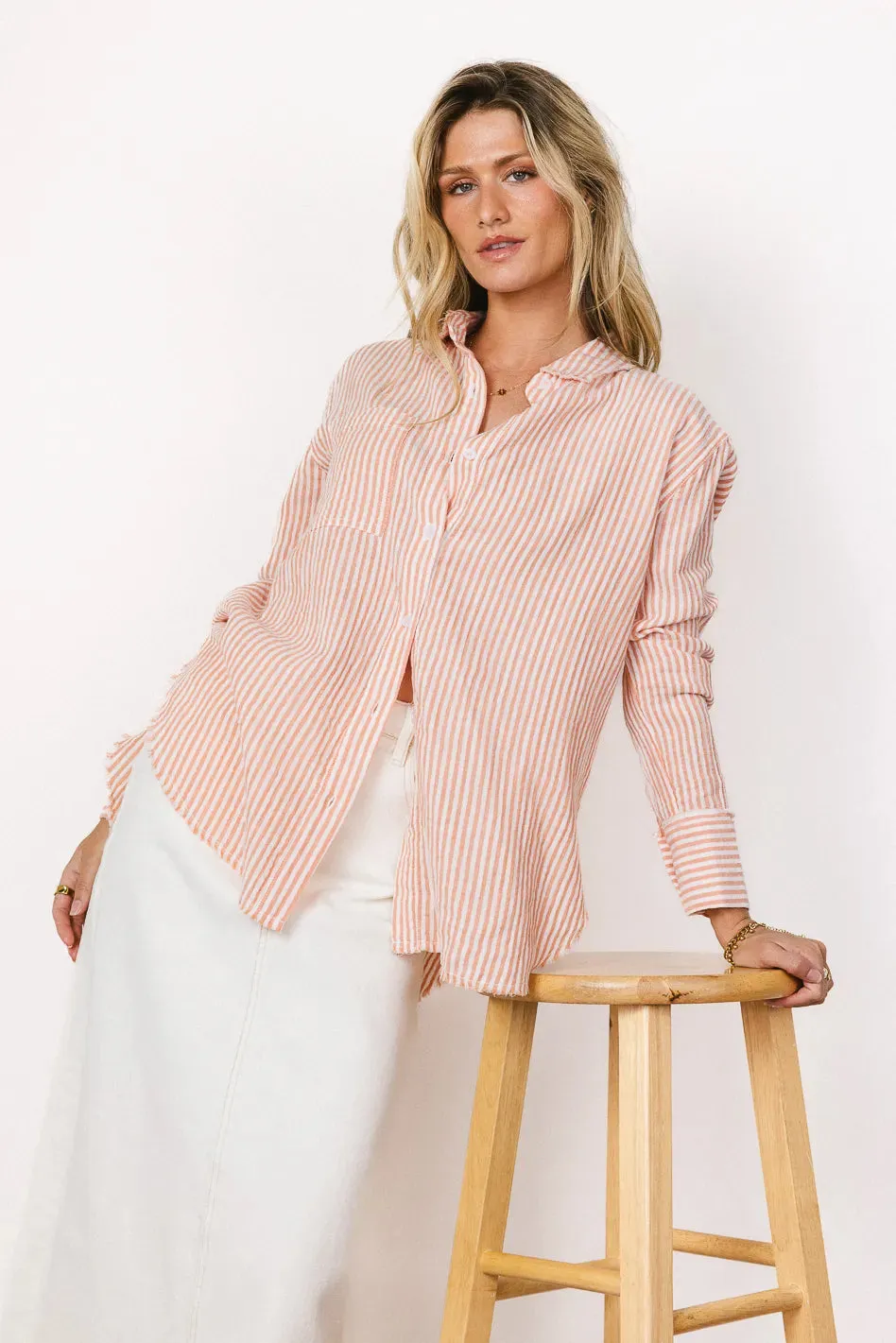 Clementine Striped Button Up - FINAL SALE