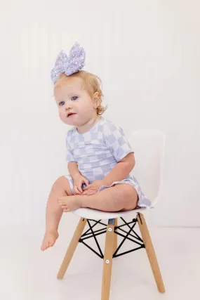 CLOUDY CHECKERS DREAM BODYSUIT DRESS