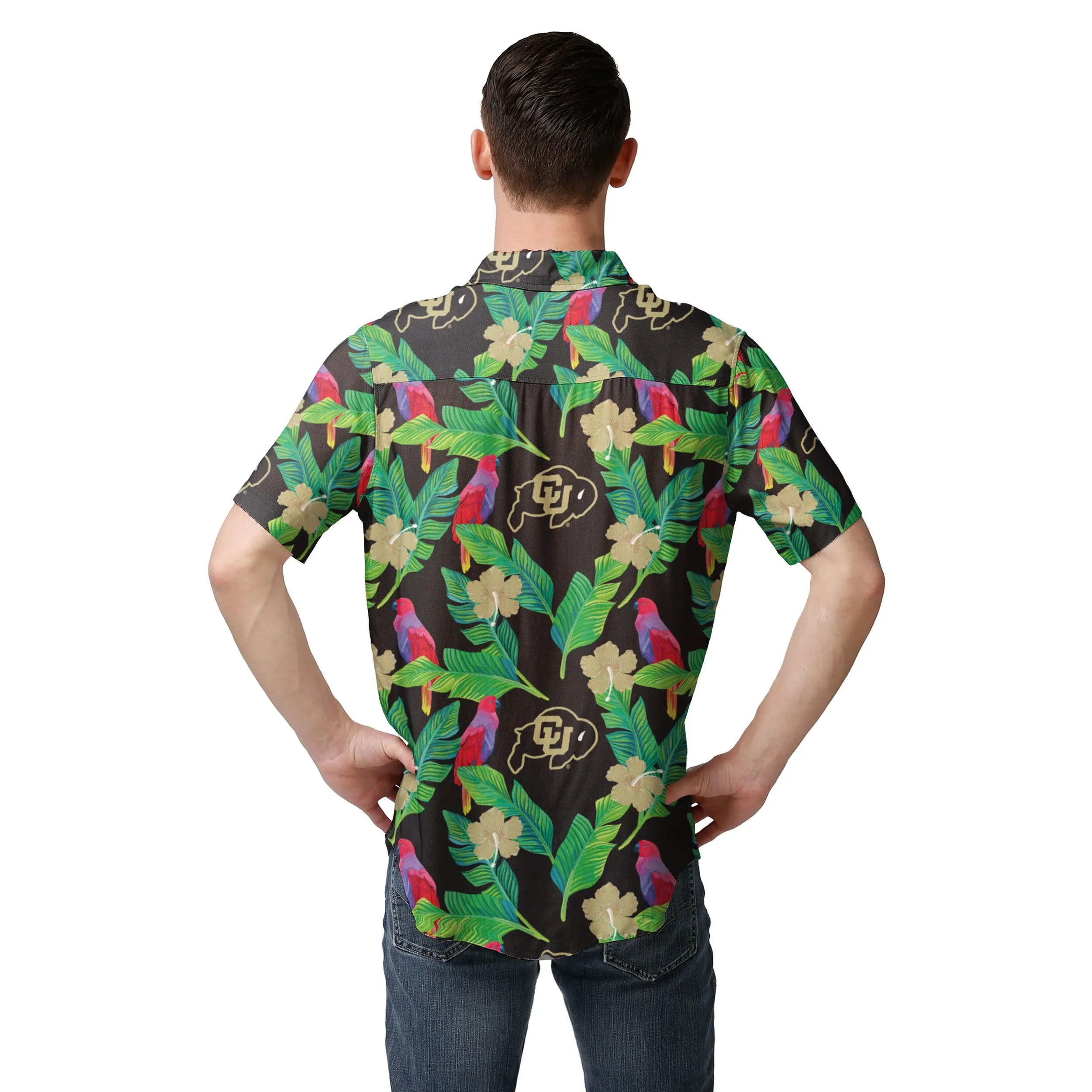 Colorado Buffaloes NCAA Mens Floral Button Up Shirt