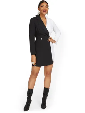 Colorblock Blazer Romper