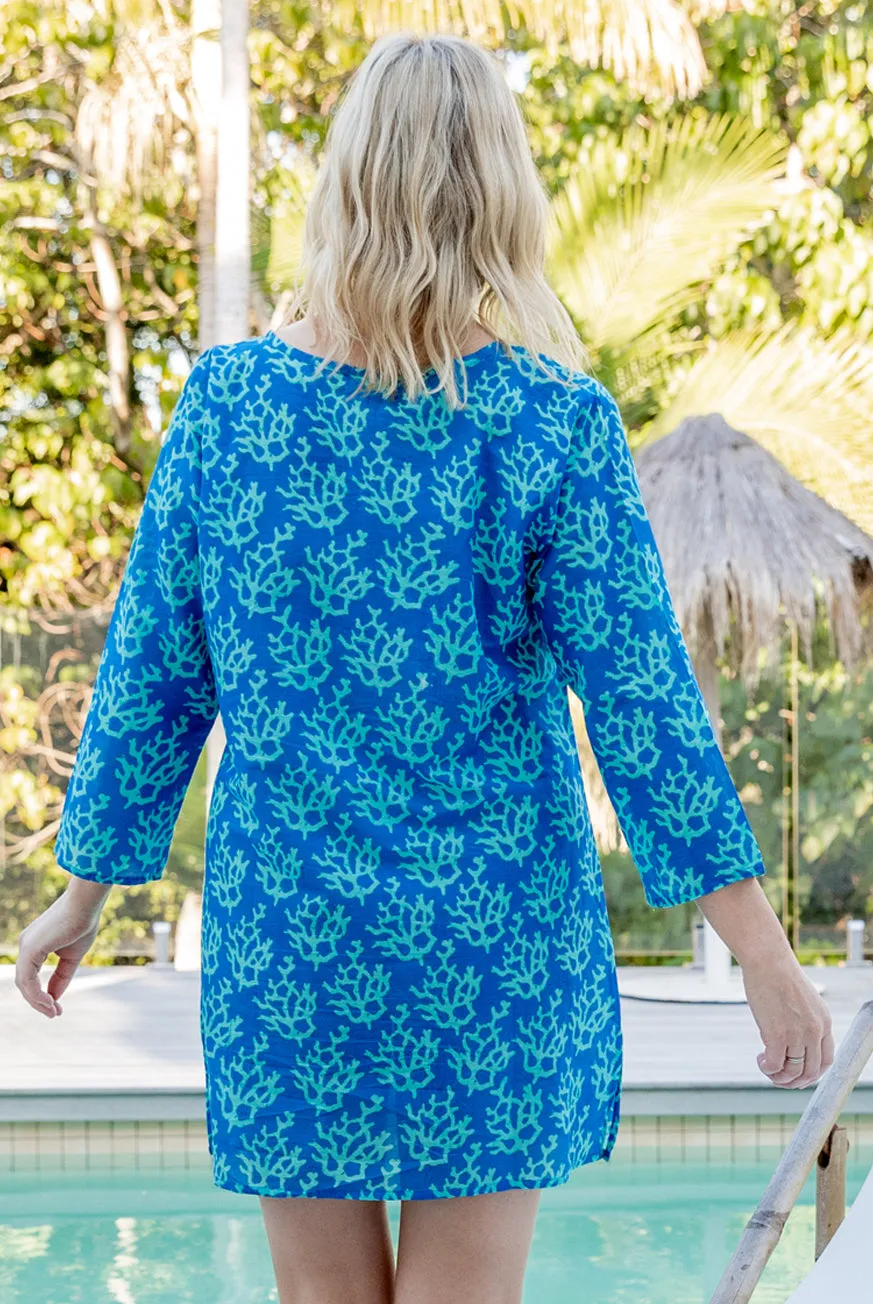 Coral Cotton Beach Tunic