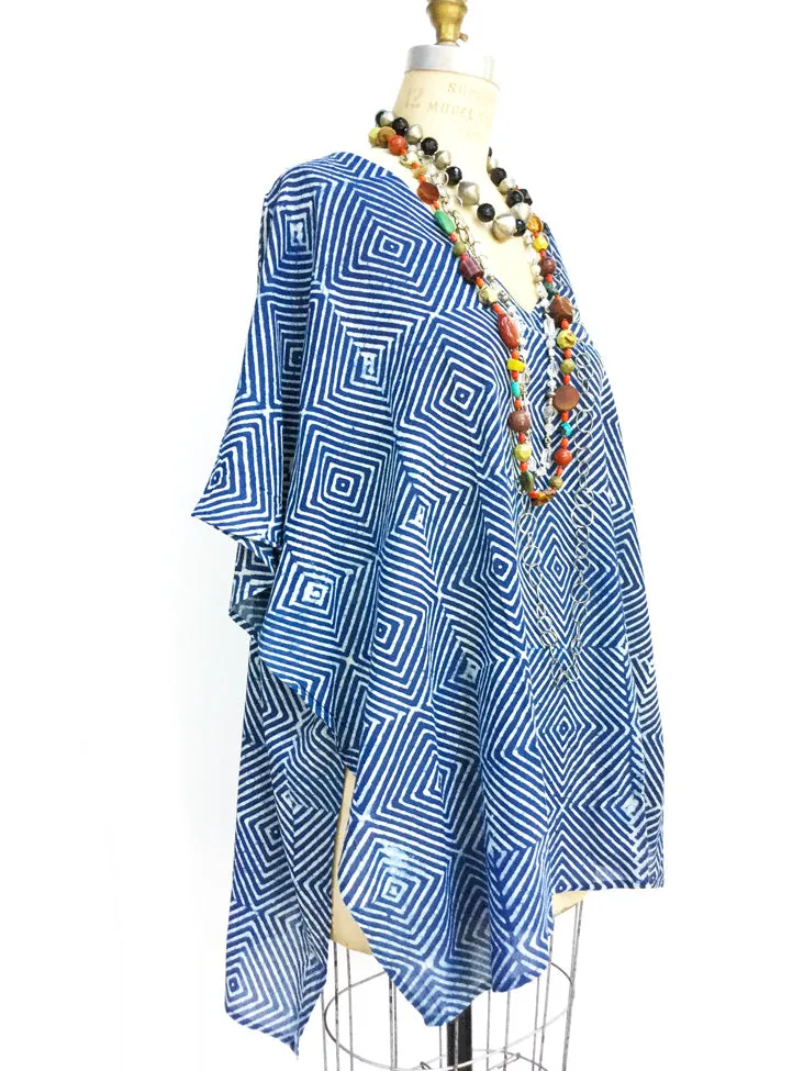 Cotton Hand Blocked Caftan Tunic