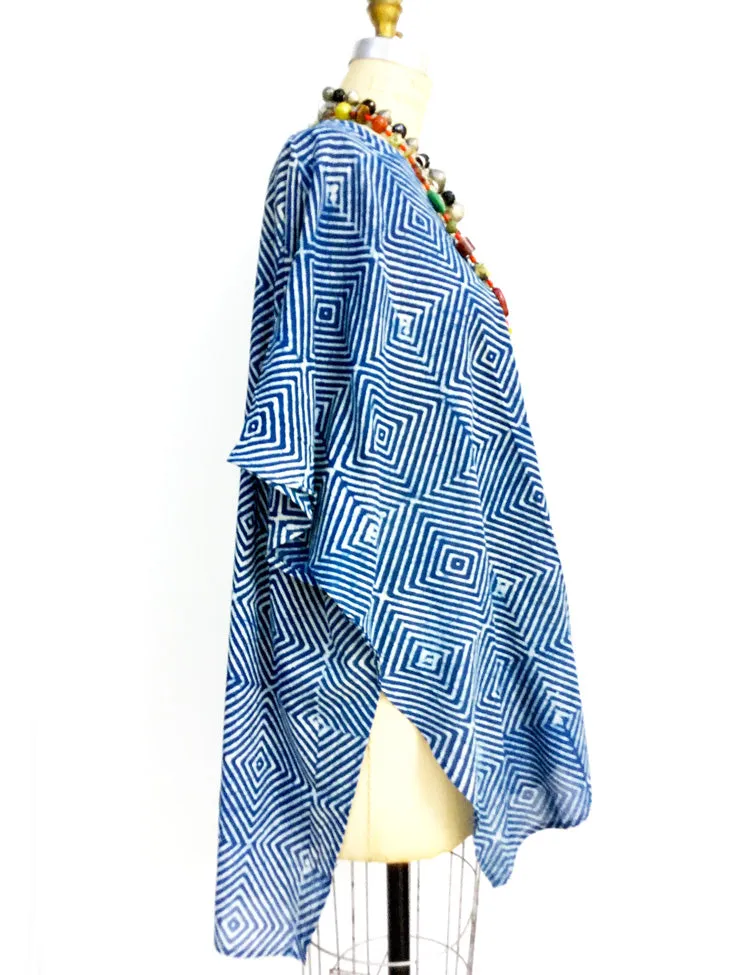 Cotton Hand Blocked Caftan Tunic