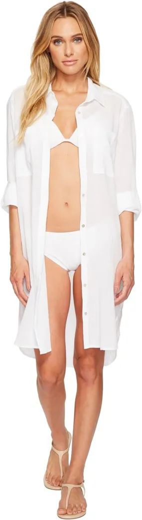 Crinkle Twill Beach Shirt Seafolly, white