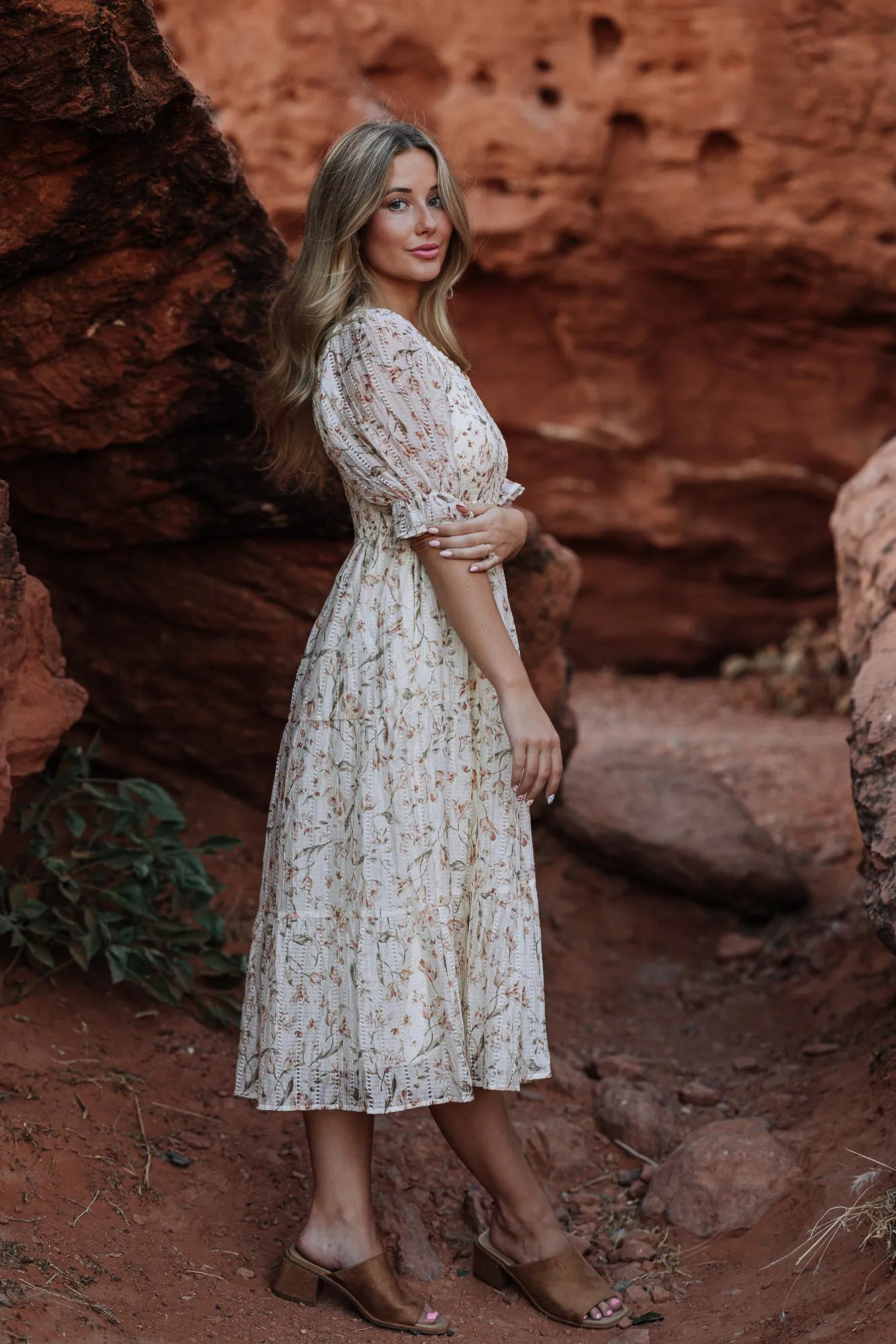 Cypress Midi Dress in Ivory