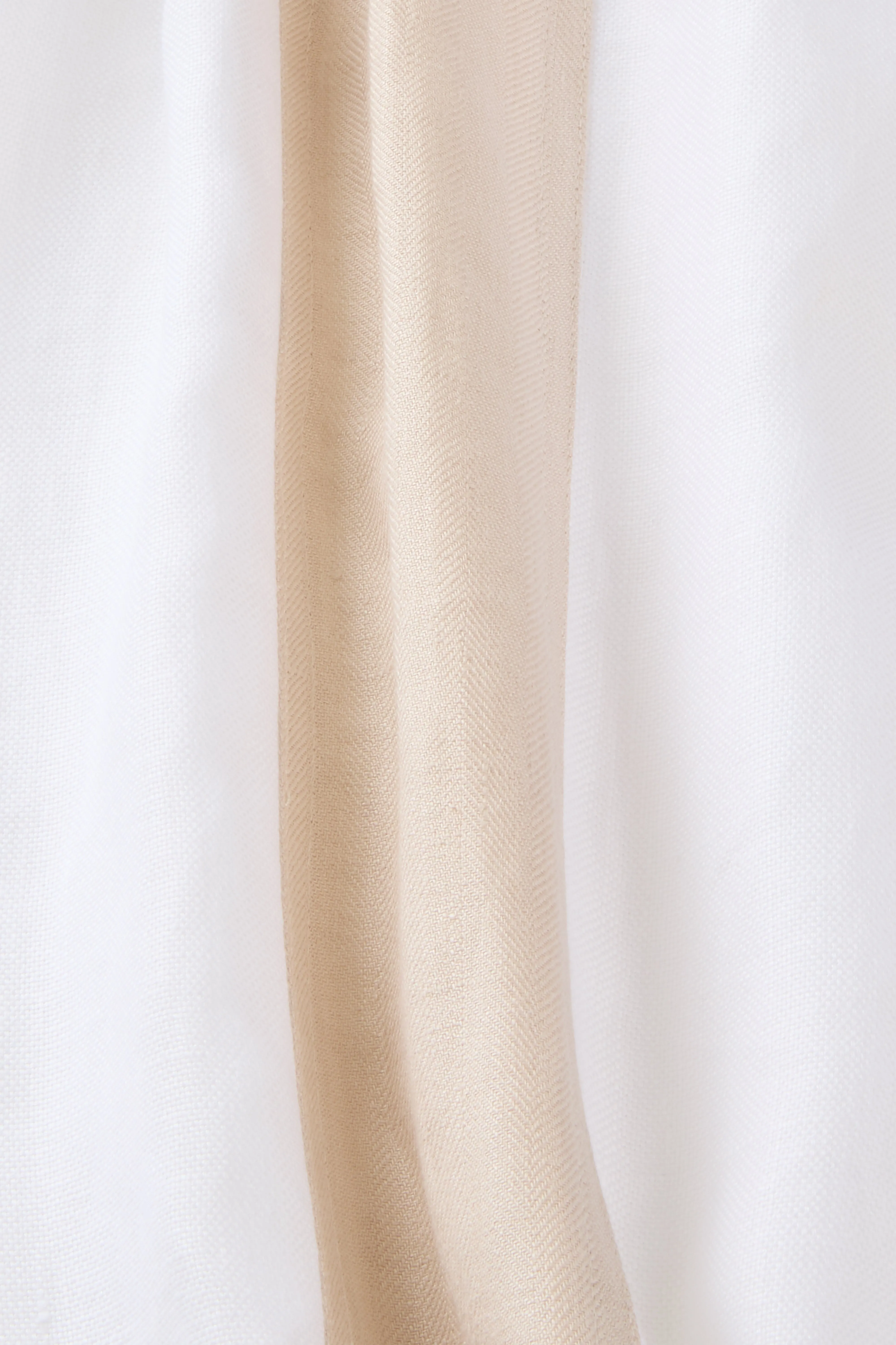 Delphi Linen Two Tone Pant - White & Sand