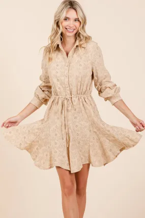 Eyelet Shirt Mini Dress