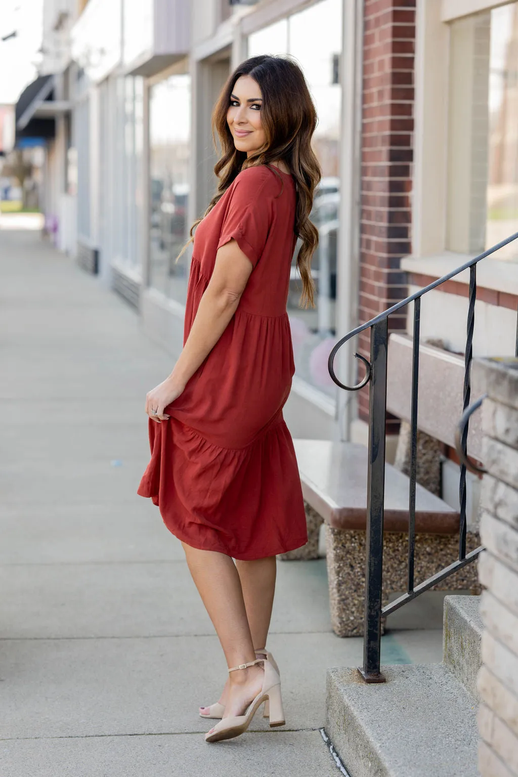 Flowy Tiered Midi Dress