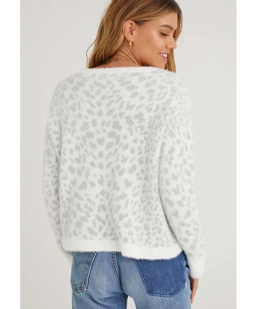 Fuzzy Slouchy Sweater Titanium Spot