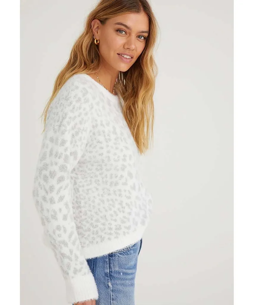 Fuzzy Slouchy Sweater Titanium Spot