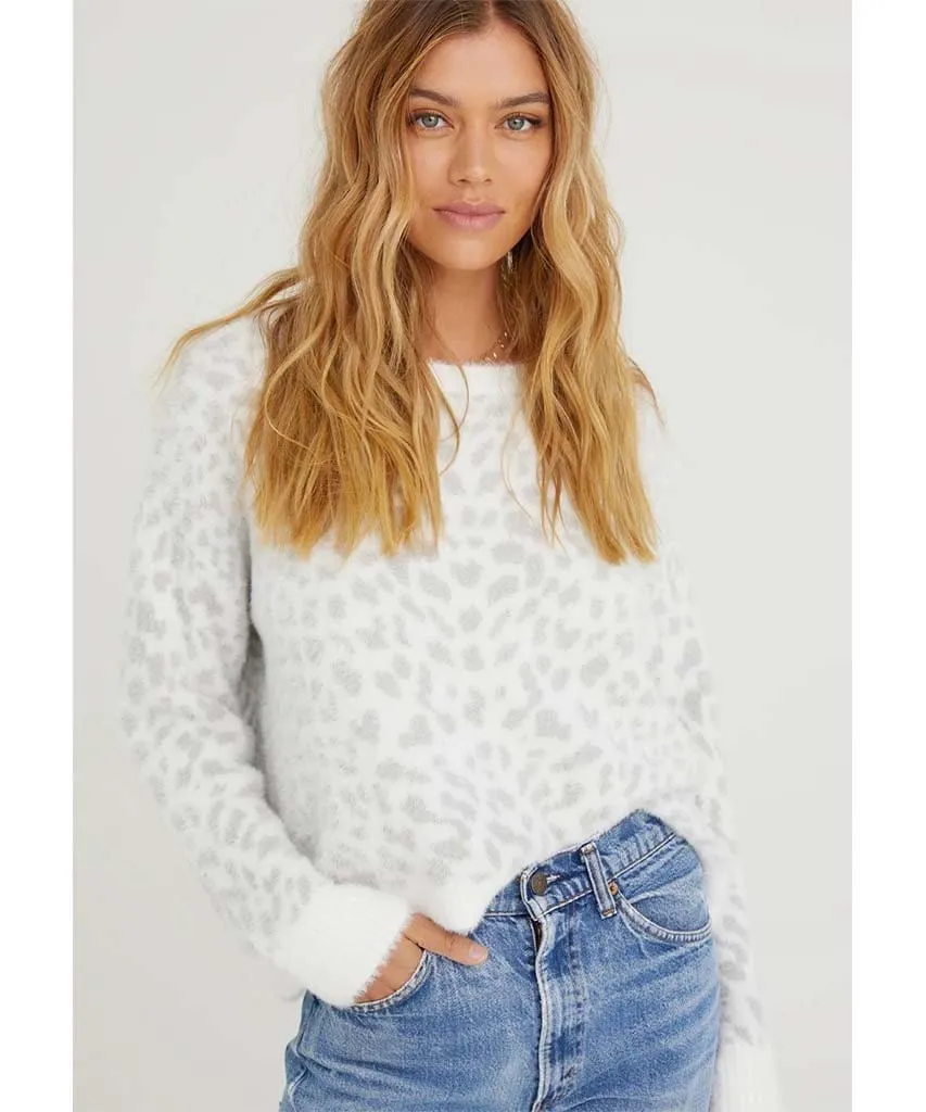 Fuzzy Slouchy Sweater Titanium Spot