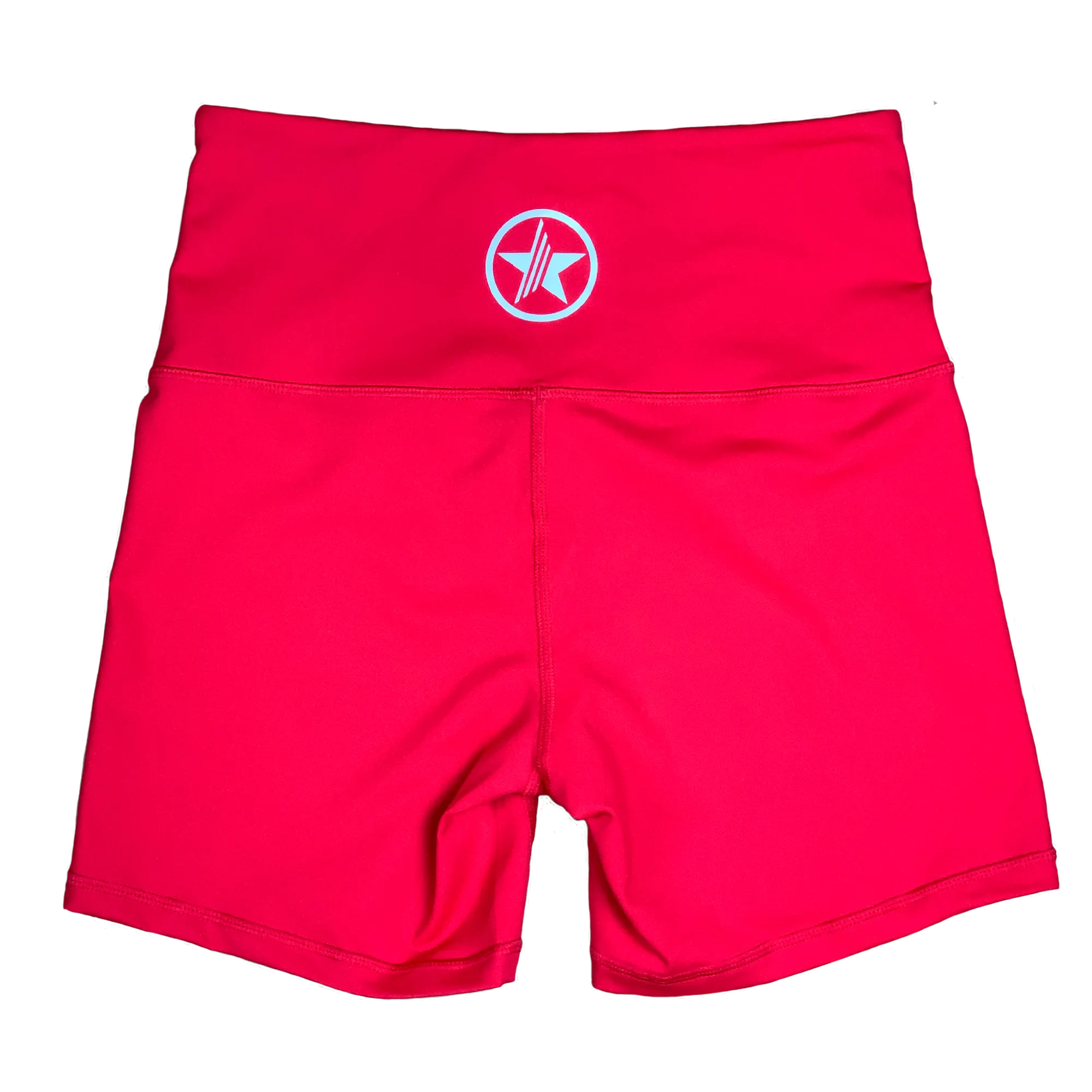 High Waist Biker Shorts - Red