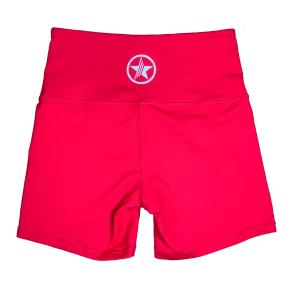 High Waist Biker Shorts - Red