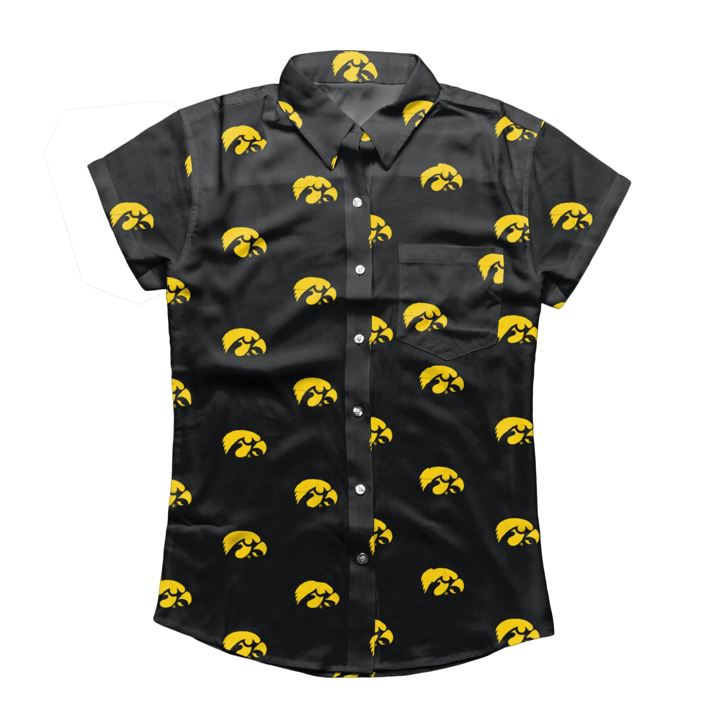 Iowa Hawkeyes NCAA Logo Blast Womens Button Up Shirt