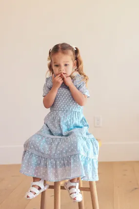 Isla Dot Dress in Blue - Kids