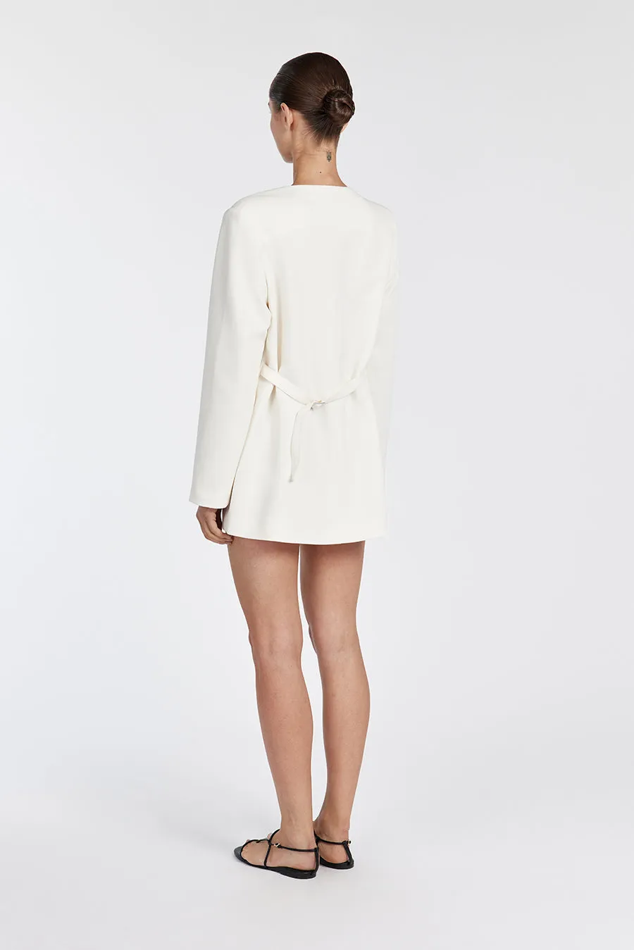 ISSEY OFF WHITE BLAZER MINI DRESS