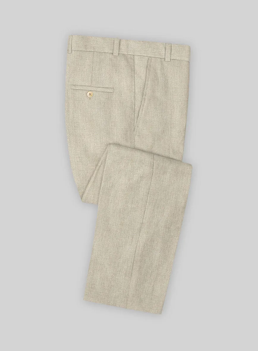 Italian Vintage Beige Linen Pants