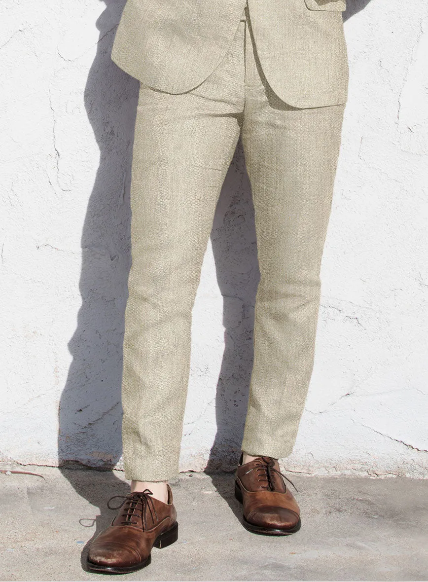 Italian Vintage Beige Linen Pants