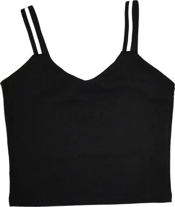 JUNIOR'S ELASTIC STRAP CROP TOP