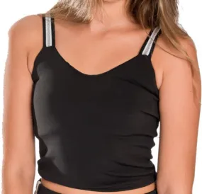 JUNIOR'S ELASTIC STRAP CROP TOP