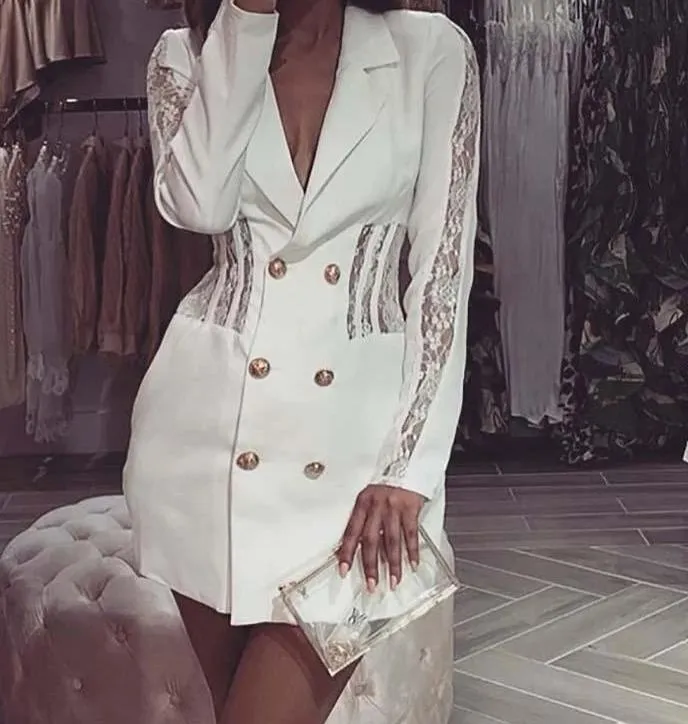 Lace blazer dress