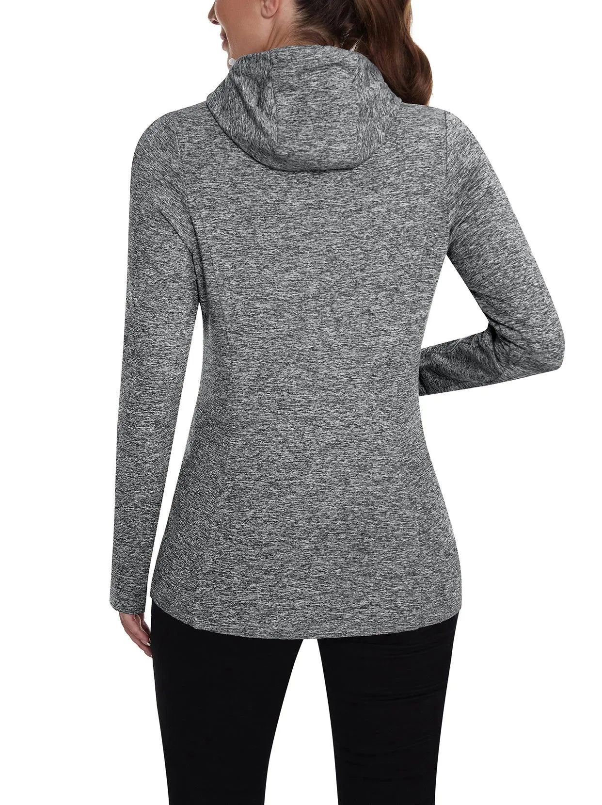 Ladies Hoodies Long-sleeve Thermal Top With Thumb Holes