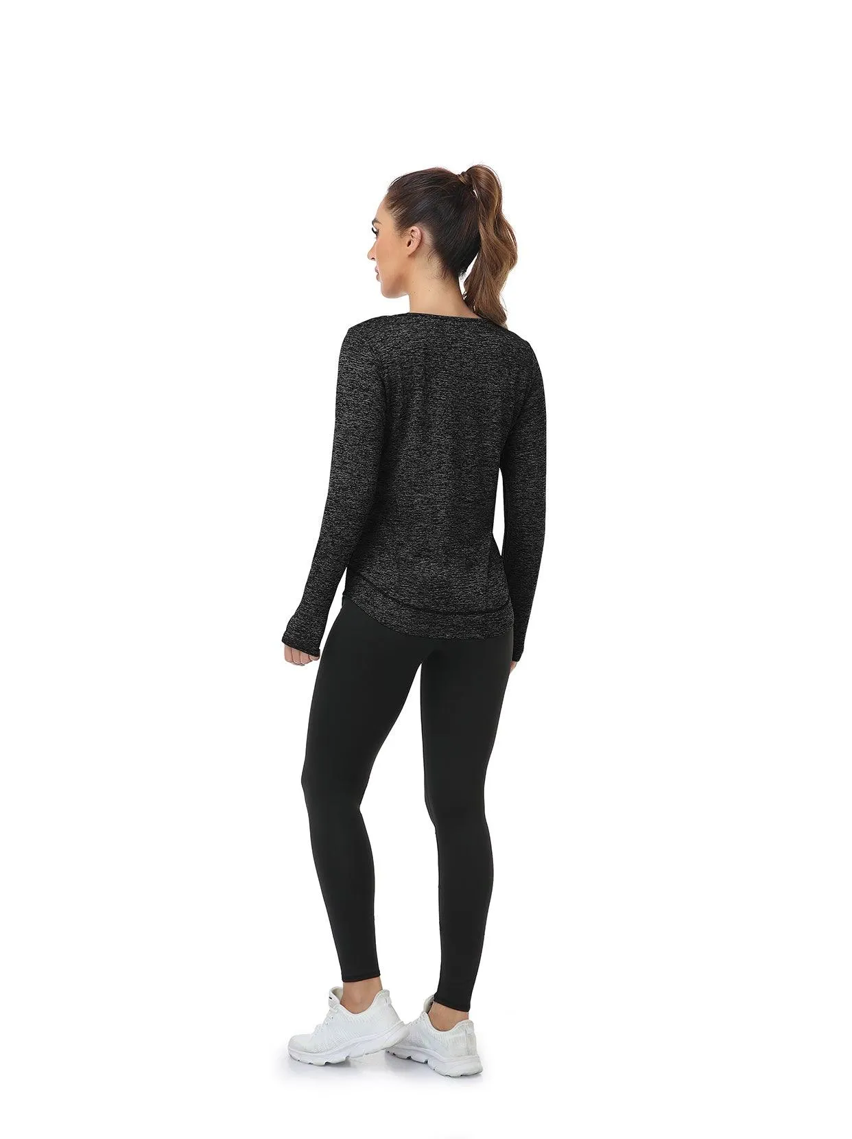 Ladies Pullover Long-sleeve Thermal Top with thumbholes