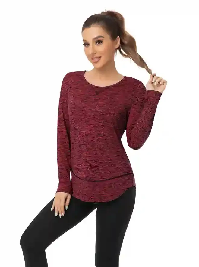 Ladies Pullover Long-sleeve Thermal Top with thumbholes