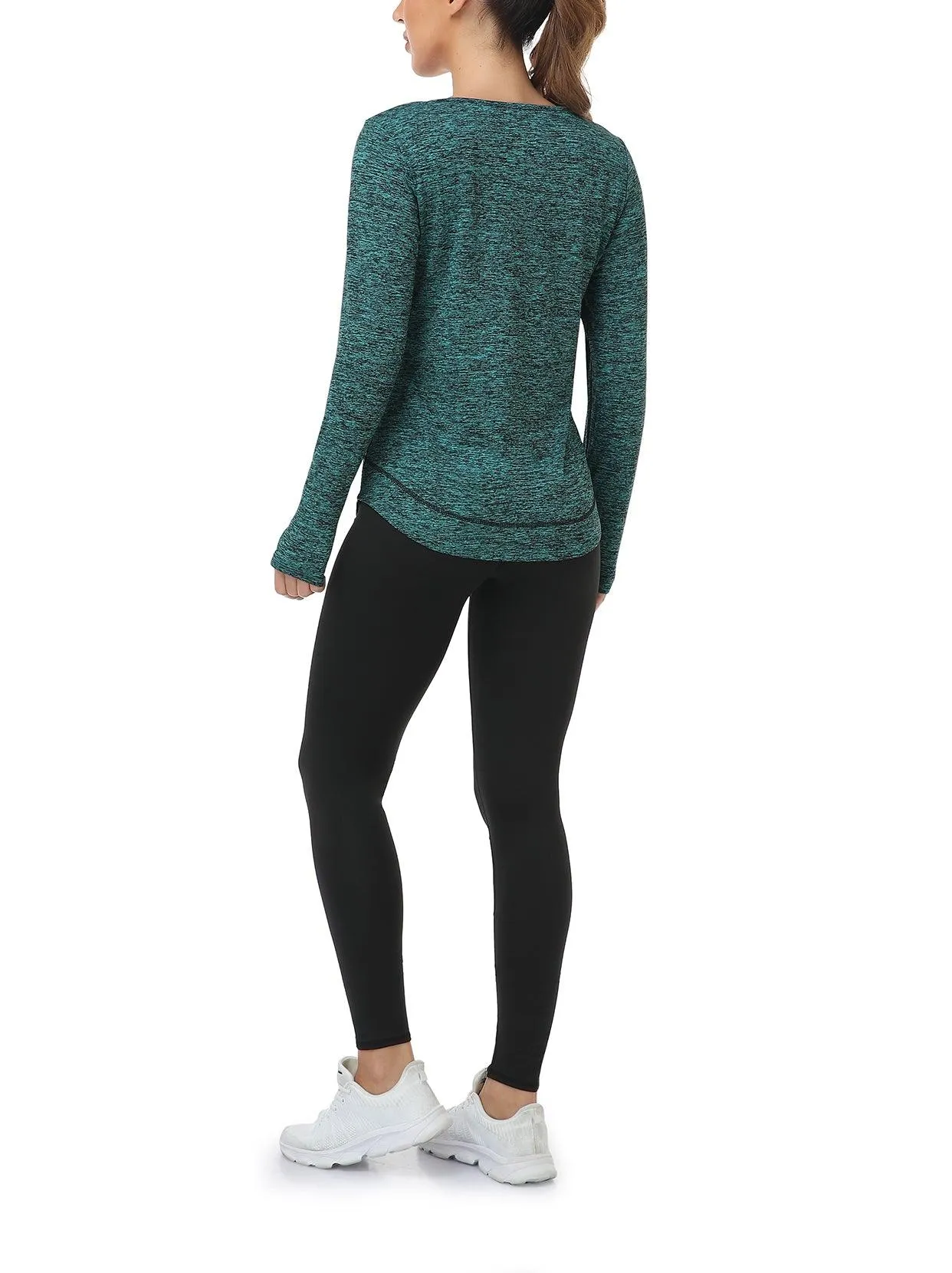 Ladies Pullover Long-sleeve Thermal Top with thumbholes