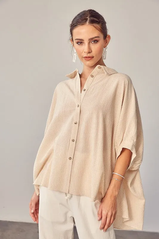 Loose fit button up shirt