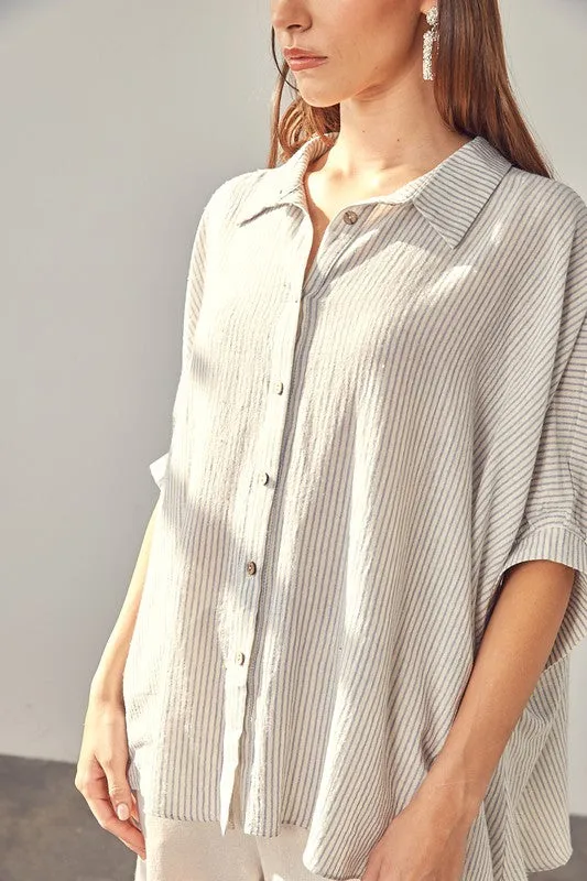 Loose fit button up shirt