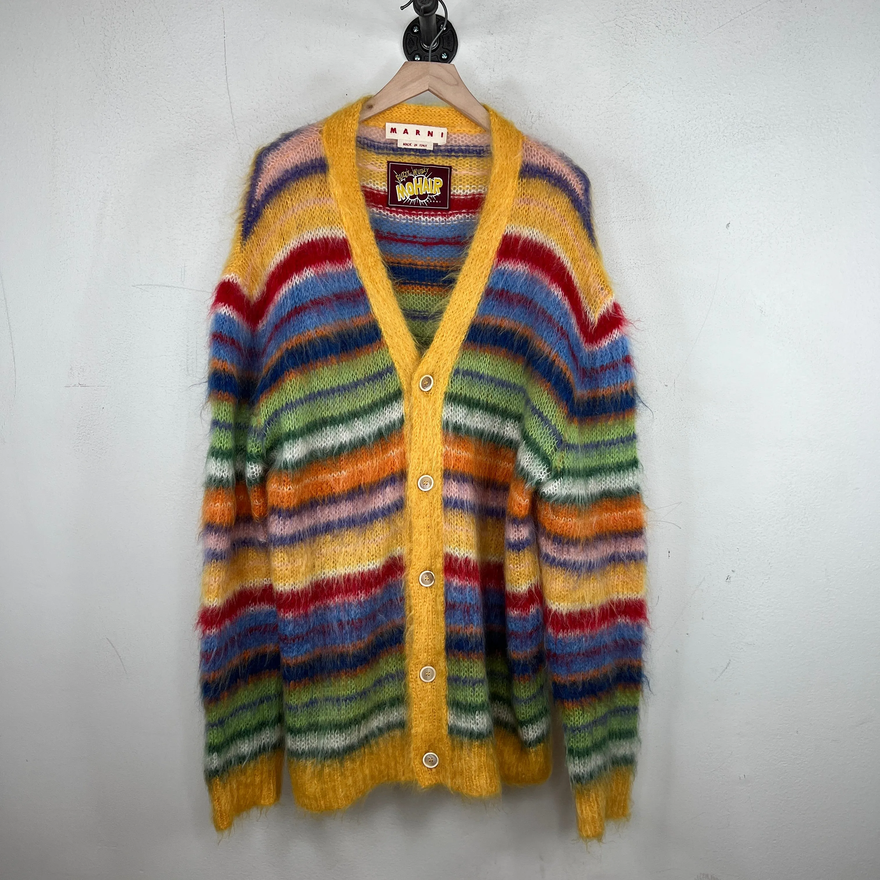 Marni Mohair Fuzzy Multicolored Cardigan