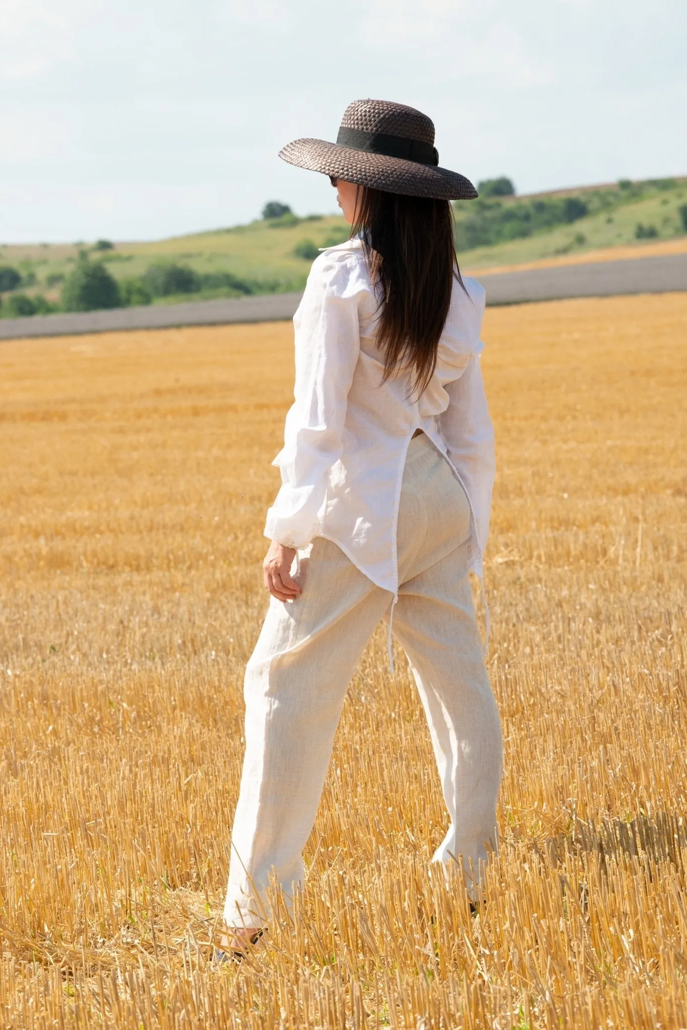 NASY Red Linen Wrap Pants