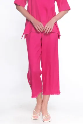 Pull On Wide Leg Pant- Fuchsia