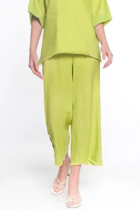 Pull On Wide Leg Pant- Lime