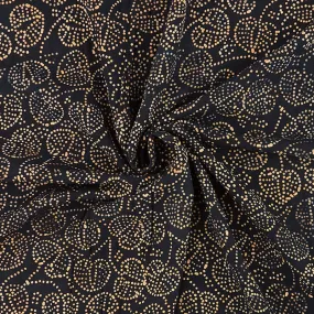 Rayon Batik Prints - Tuxedo Brass Pinpoint Leaf Rayon Batik Fabric