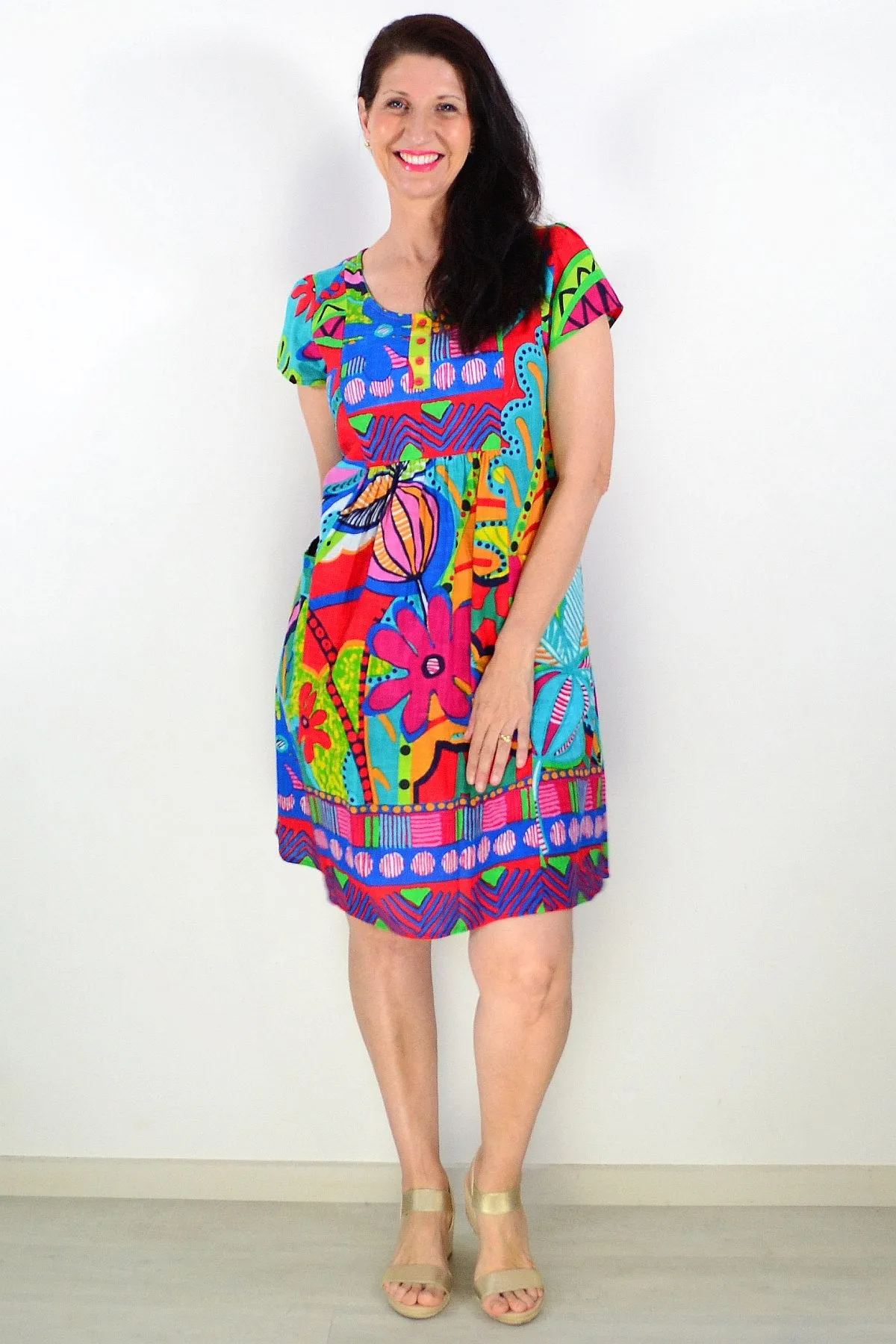 San Miguel Bib Tunic Dress with Pockets