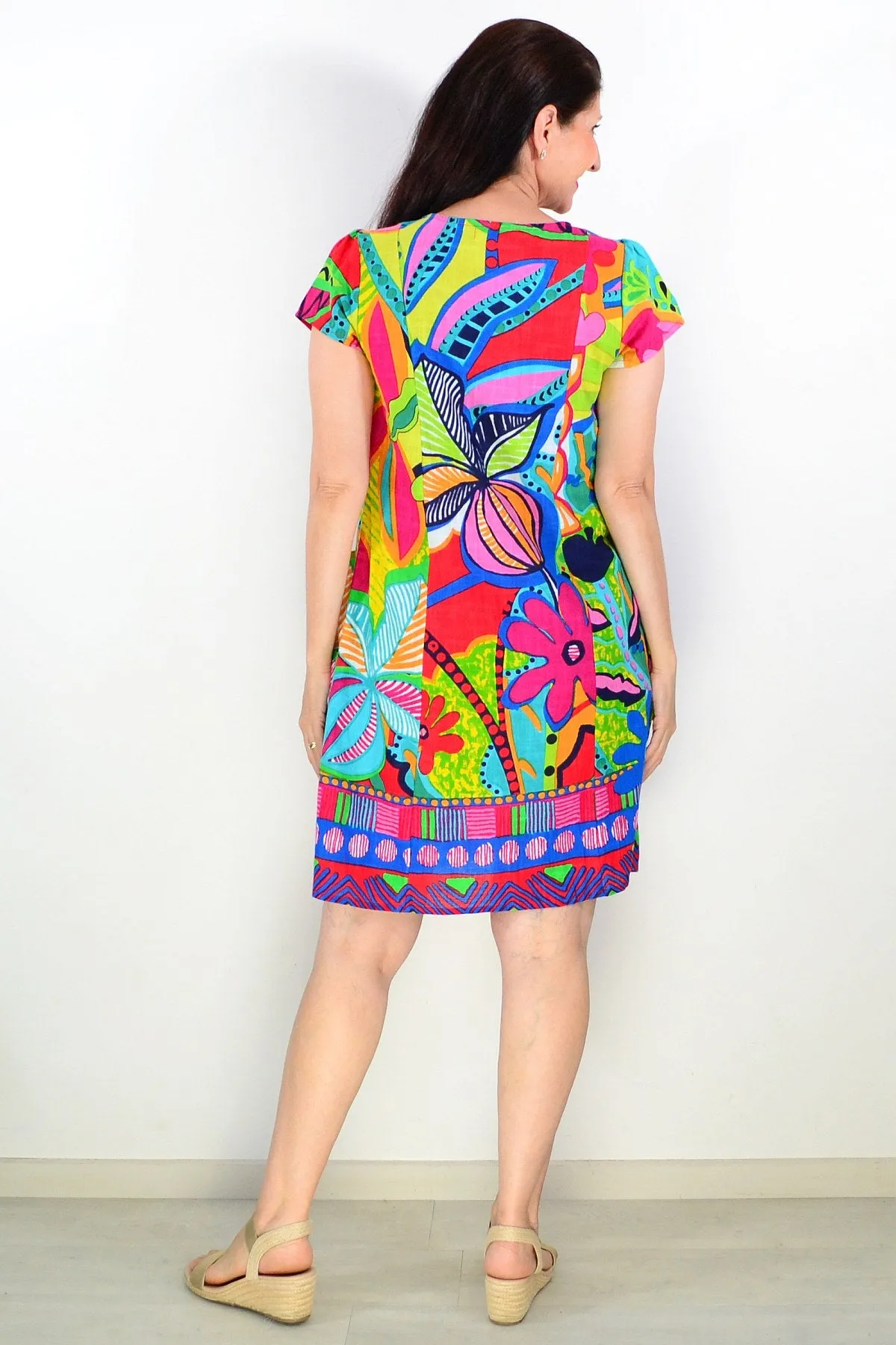 San Miguel Bib Tunic Dress with Pockets