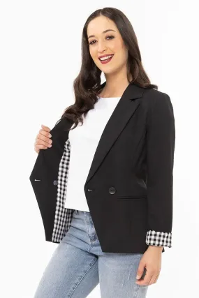 Seeking LOLA  GEORGIE BLAZER Black Check