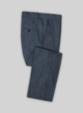 Solbiati Empire Blue Glen Linen Pants